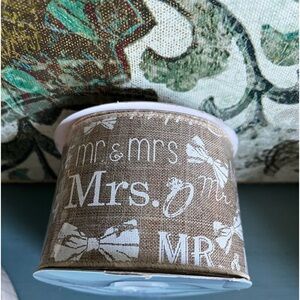 NEW MR. & MRS. WIRED RIBBON